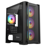 XJOGOS M211BK 4 RGB FAN MESH FULL TEMPERED GLASS BLACK ATX GAMING CASE