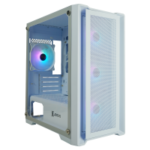 XJOGOS M211WH 4 RGB FAN MESH FULL TEMPERED GLASS WHITE ATX GAMING COMPUTER CASE